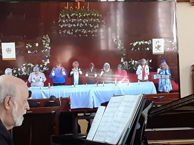Musicians in the chancel during a service