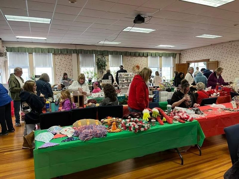 A church fair in the fellowship hall