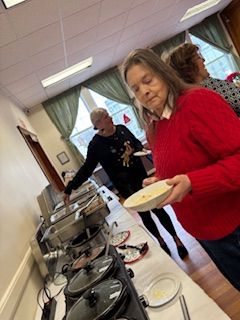 Serving at a church potluck